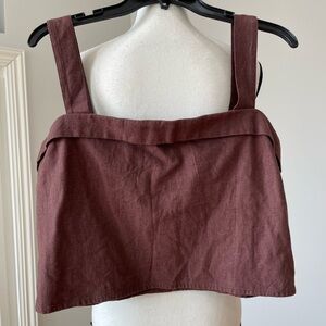 Abercrombie & Fitch new with tag linen cotton crop top elastic adjustable XL